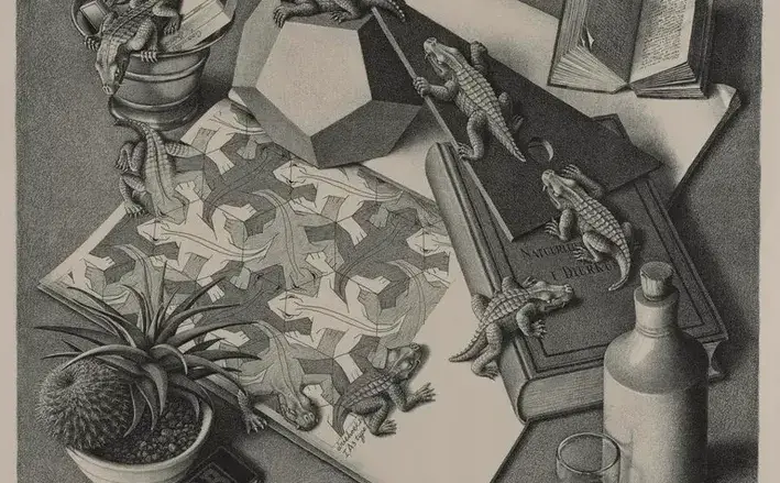 M.C. Escher "Reptiles"